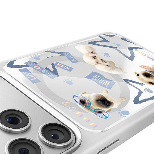 iPhone 17 Pro Max Magsafeli 3D Dog Serisi Ultra Premium Telefon Kılıfı - Gri