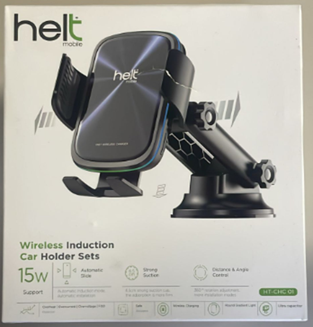 HT-CHC01 araç içi wireless şarj özellikli mandallı telefon tutucu