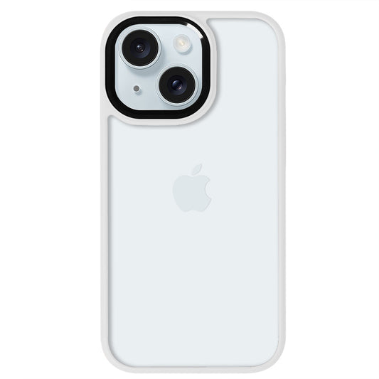 iPhone 15 Renkli Lux Basic Beyaz Telefon Kılıfı