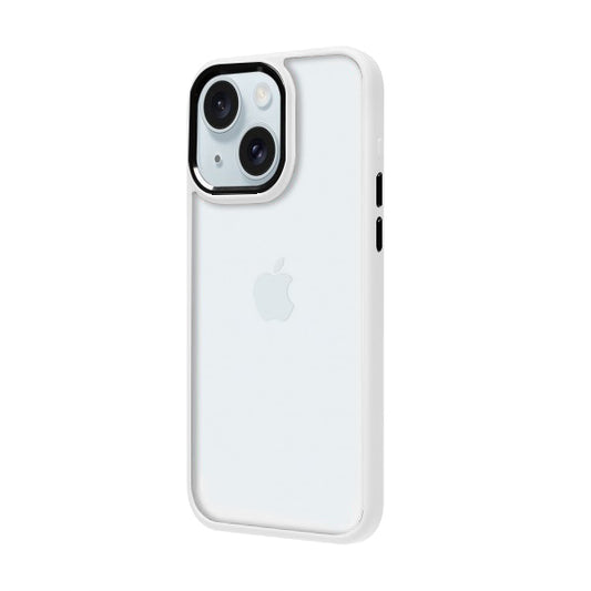 iPhone 15 Renkli Lux Basic Beyaz Telefon Kılıfı