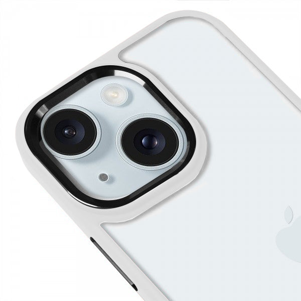 iPhone 15 Plus Renkli Lux Basic Beyaz Telefon Kılıfı