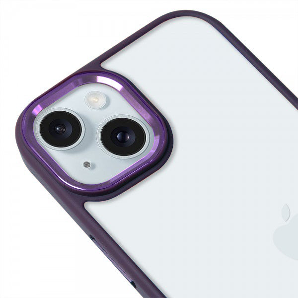 iPhone 15 Plus Renkli Lux Basic Mor Telefon Kılıfı