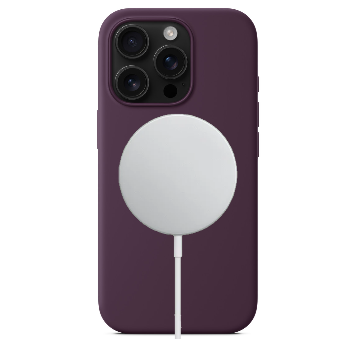 Apple iPhone 16 Pro Silikon Magsafe Case Kırmızı Erik