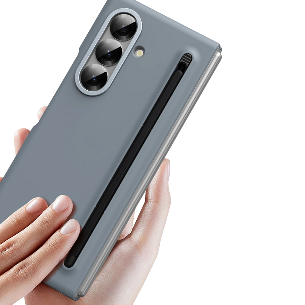 Samsung Z Fold 6 Kalemli Telefon Kılıfı Gri