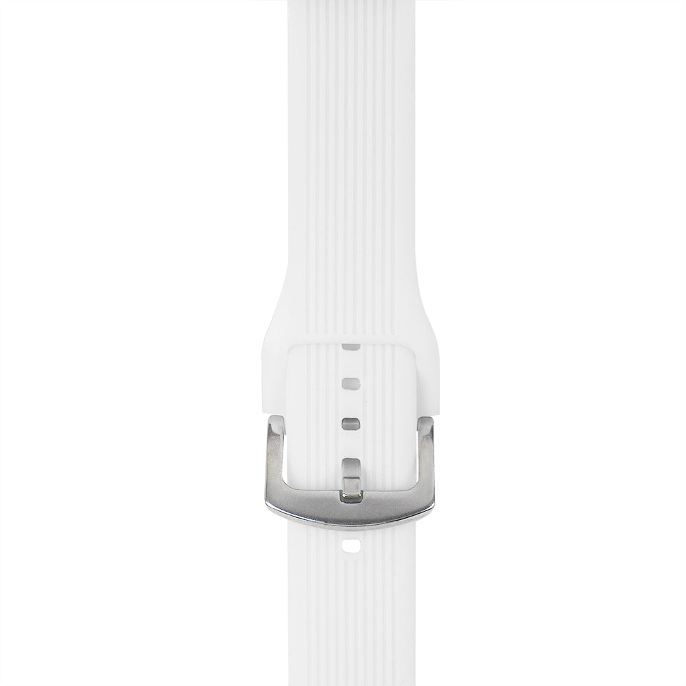 Apple Watch Çizgili Silikon Beyaz Saat Kordonu