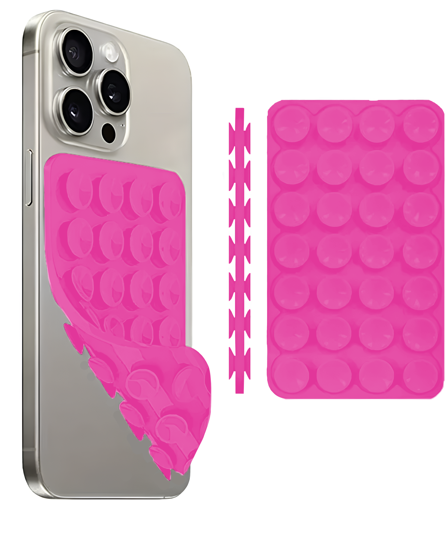 Çift Taraflı Telefon Vantuzu Koyu Pembe