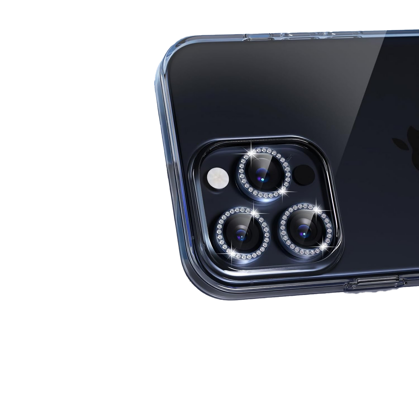 iPhone 16 Pro Kamera Koruyucu Taşlı Blue