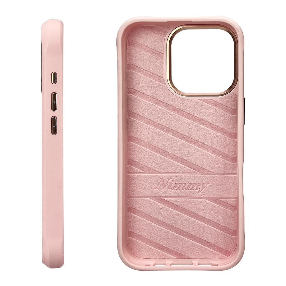 iPhone 16 Pro Max Nimmy Gerçek Nakışlı ve Pembe Kedi Telefon Kılıfı