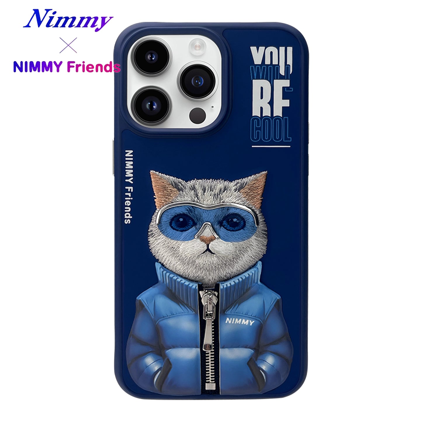 iPhone 14 Pro Max Nimmy Gerçek Nakışlı ve Uzay Kedi Telefon Kılıfı