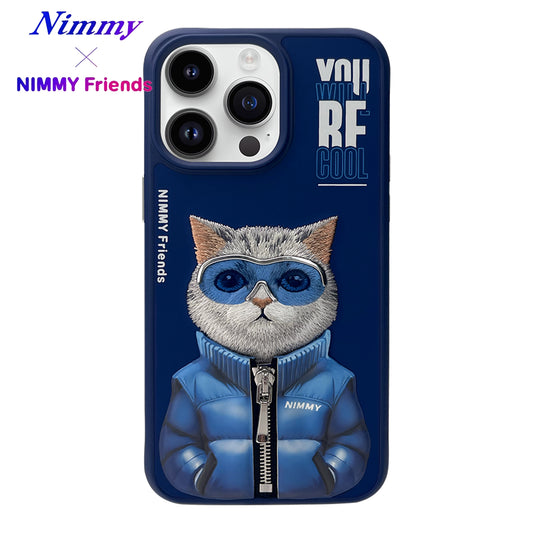 iPhone 16 Pro Nimmy Gerçek Nakışlı ve Uzay Kedi Telefon Kılıfı