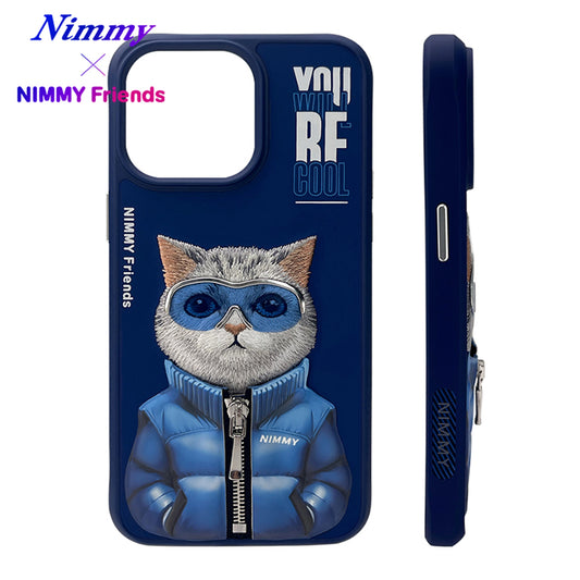 iPhone 16 Pro Nimmy Gerçek Nakışlı ve Uzay Kedi Telefon Kılıfı