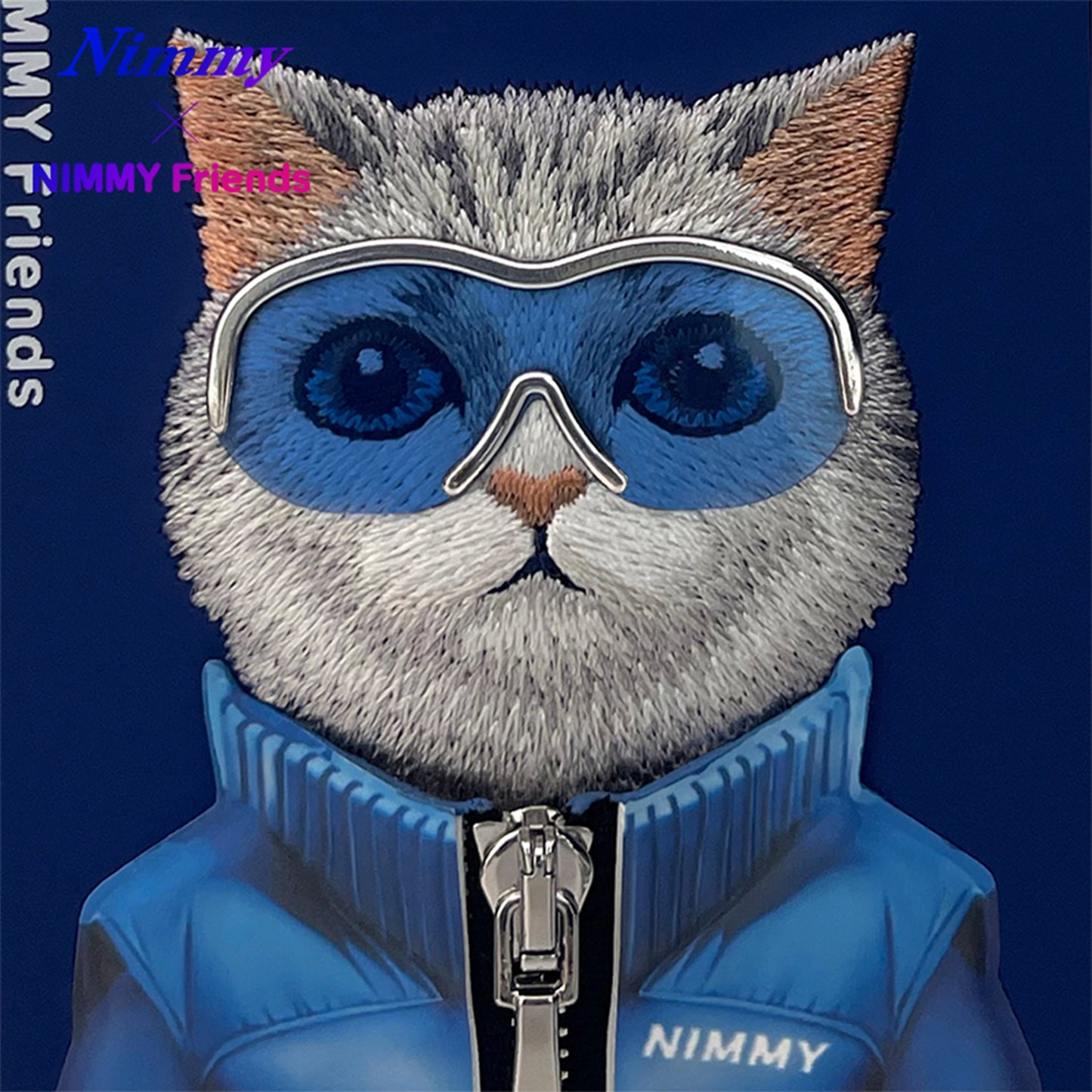 iPhone 14 Pro Max Nimmy Gerçek Nakışlı ve Uzay Kedi Telefon Kılıfı