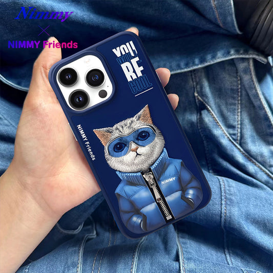 iPhone 16 Pro Nimmy Gerçek Nakışlı ve Uzay Kedi Telefon Kılıfı