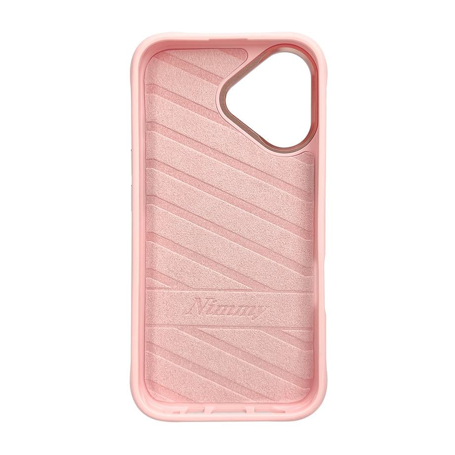 iPhone 16 Nimmy Gerçek Nakışlı ve Pembe Kedi Telefon Kılıfı