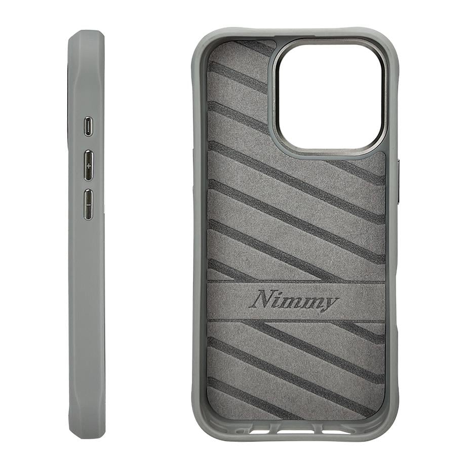 iPhone 14 Pro Max Nimmy Gerçek Nakışlı ve Gri Ayı Telefon Kılıfı
