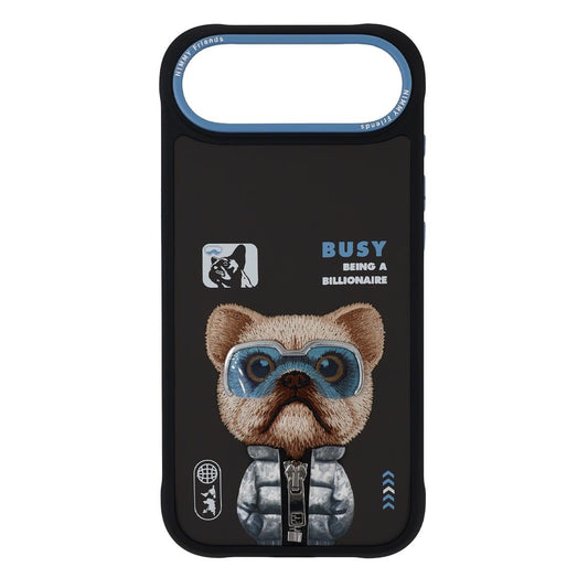 iPhone Air Nimmy Gerçek Nakışlı ve Montlu Köpek Telefon Kılıfı