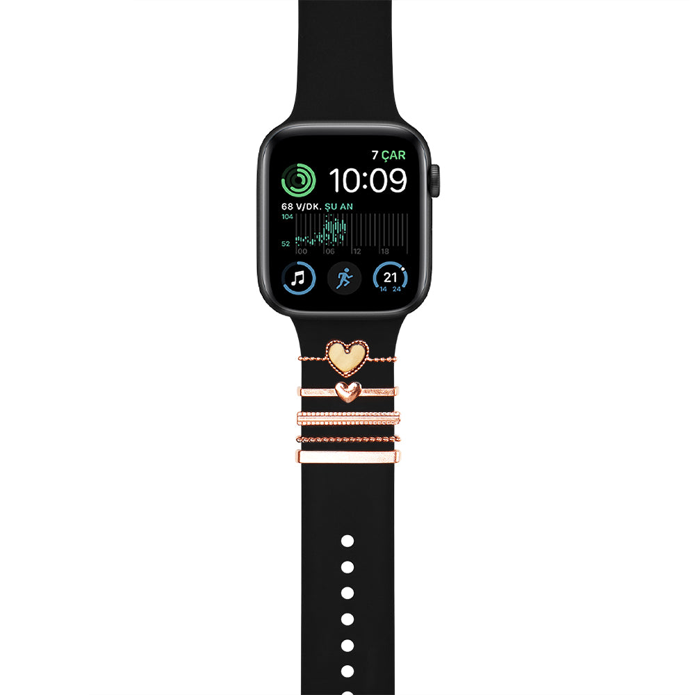 Apple Watch Charm White Heart Kordon Aksesuarı