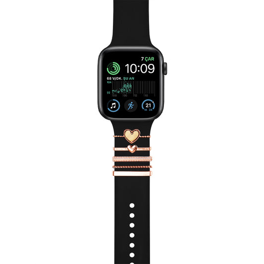 Apple Watch Charm White Heart Kordon Aksesuarı