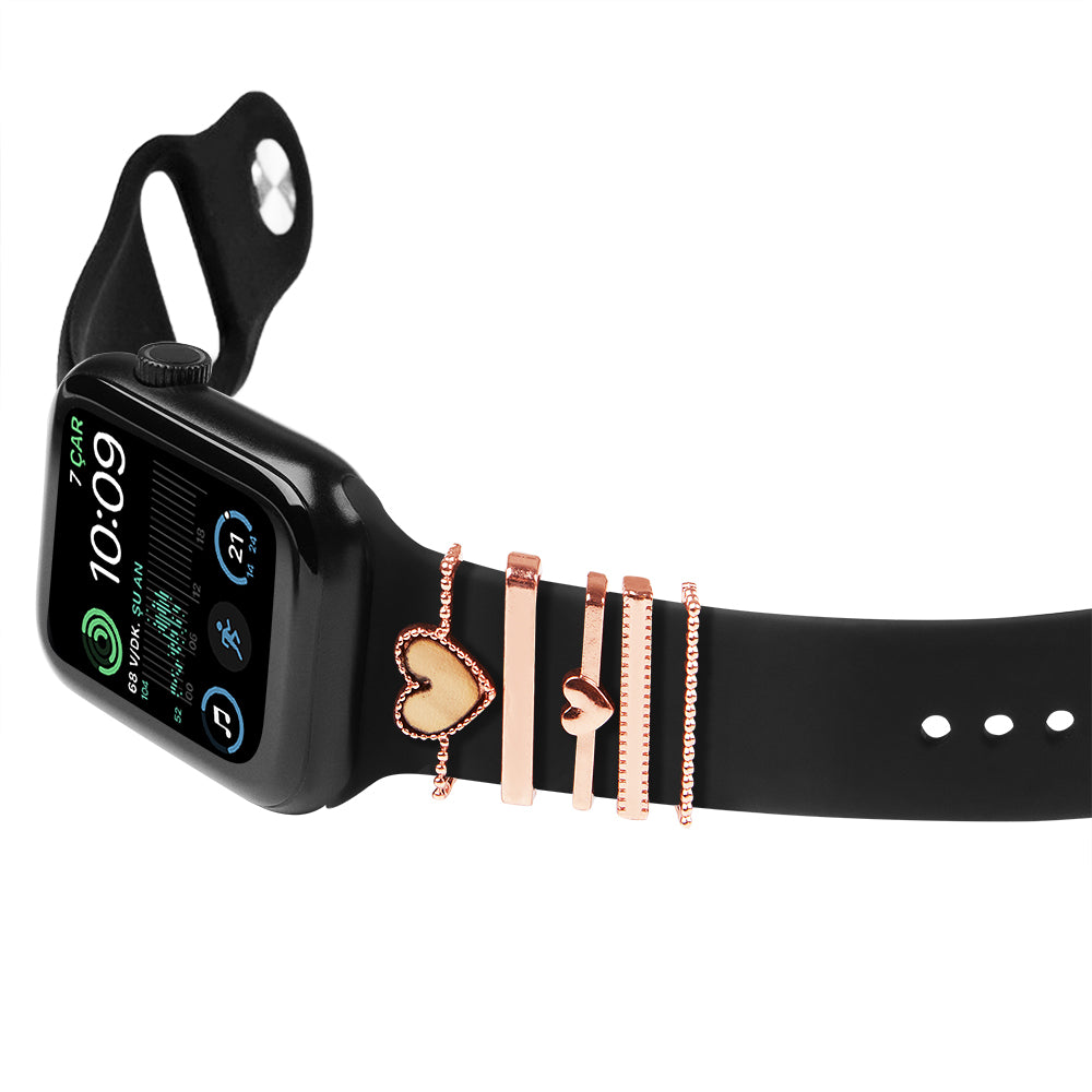 Apple Watch Charm White Heart Kordon Aksesuarı