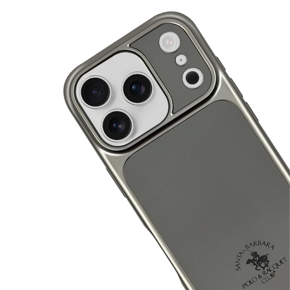 iPhone 17 Pro Max Polo Club Deri Magsafe Telefon Kılıf Gümüş