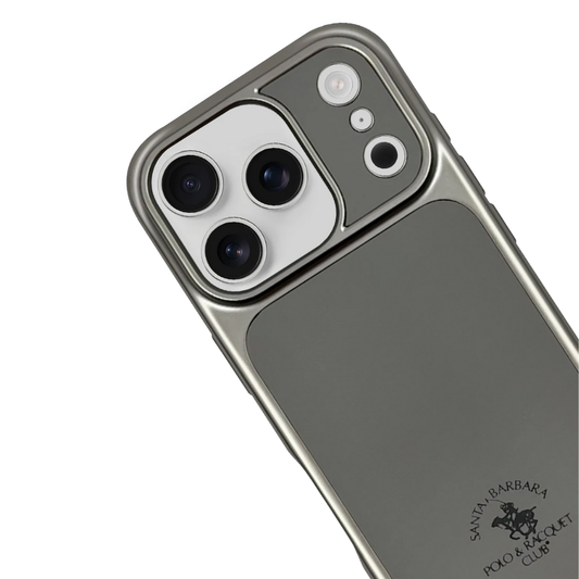 iPhone 17 Pro Polo Club Deri Magsafe Telefon Kılıf Gümüş