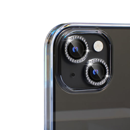 iPhone 16 Kamera Koruyucu Taşlı Siyah