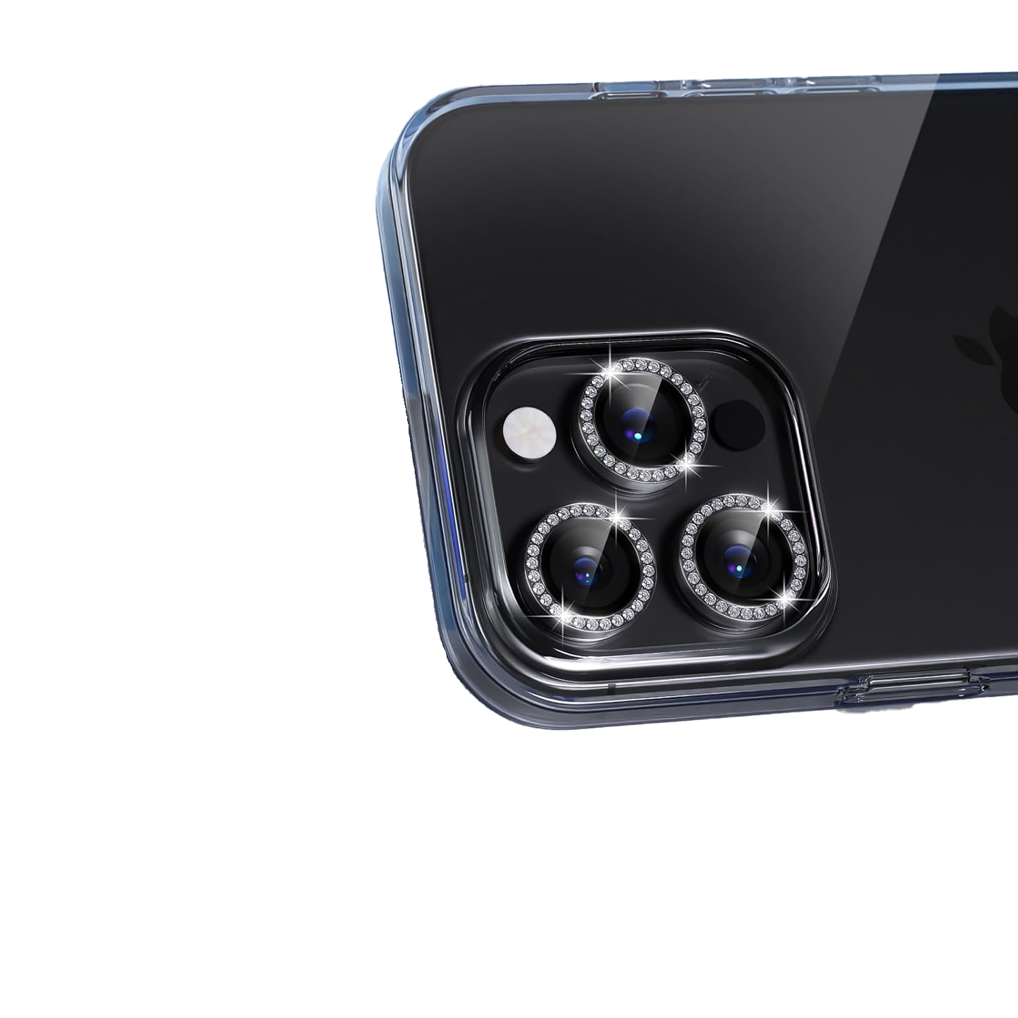 iPhone 15 Pro Max Kamera Koruyucu Taşlı Black