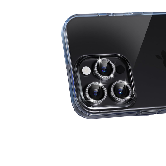 iPhone 16 Pro Kamera Koruyucu Taşlı Black