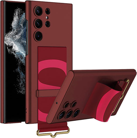 Samsung S23 Ultra Bileklik ve Askı Aparatlı Kılıf Red