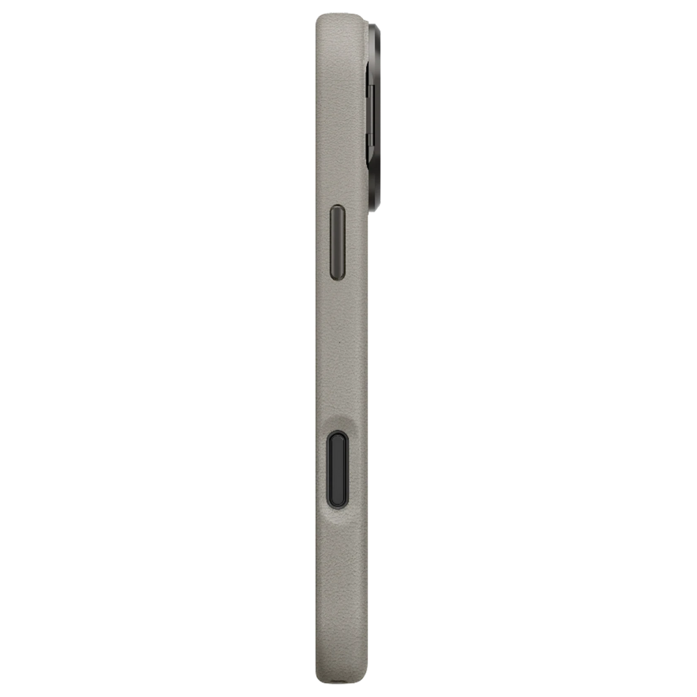 iPhone 17 Pro Max Uniq Standlı ve Tutacaklı Magsafe Vegan Deri Kılıf Gri