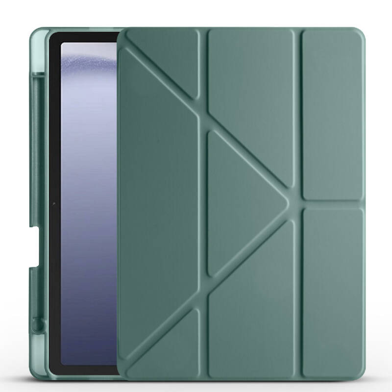 Üçgen Kalemlikli Smart Cover Tablet Kılıfı - Haki