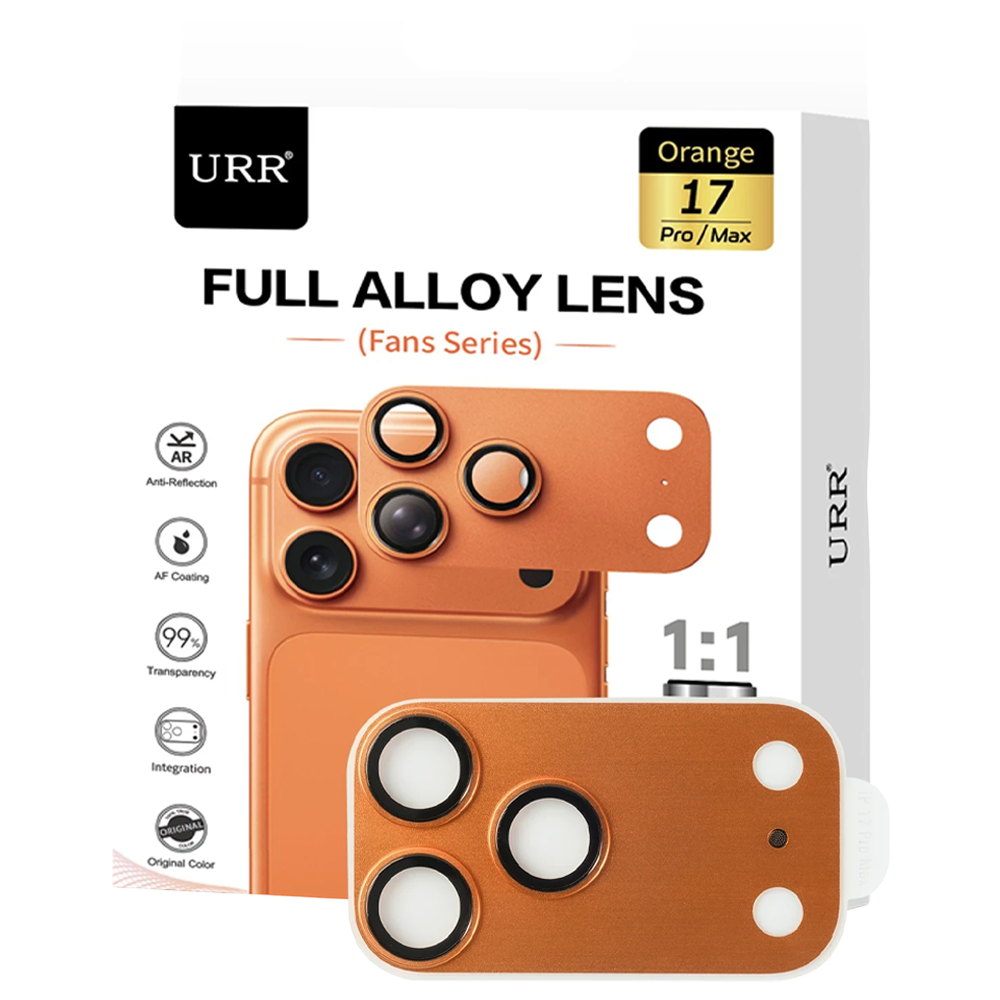 iPhone 17 Fans Series Full Alloy Lens Kamera Koruyucu Turuncu