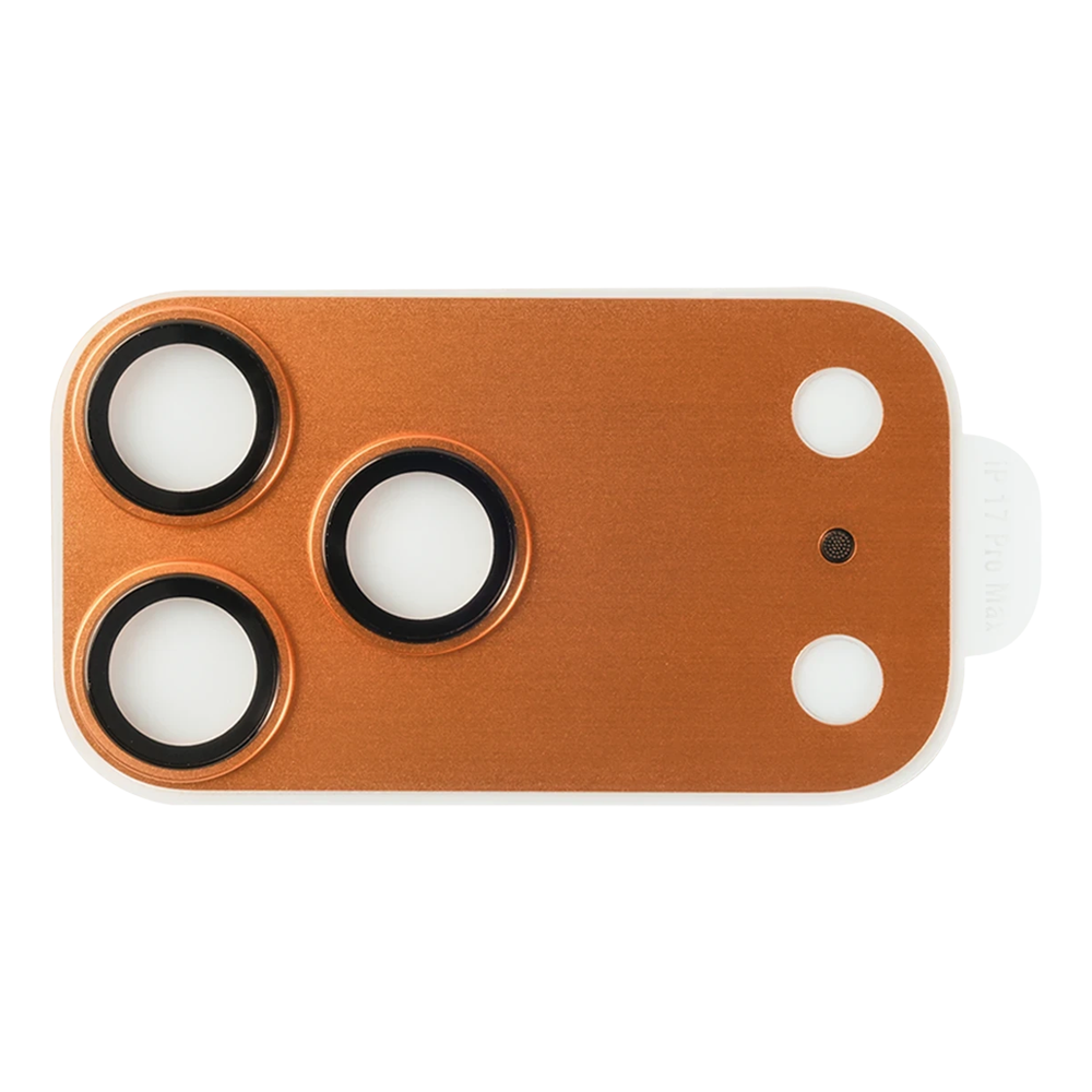iPhone 17 Pro Max Fans Series Full Alloy Lens Kamera Koruyucu Turuncu