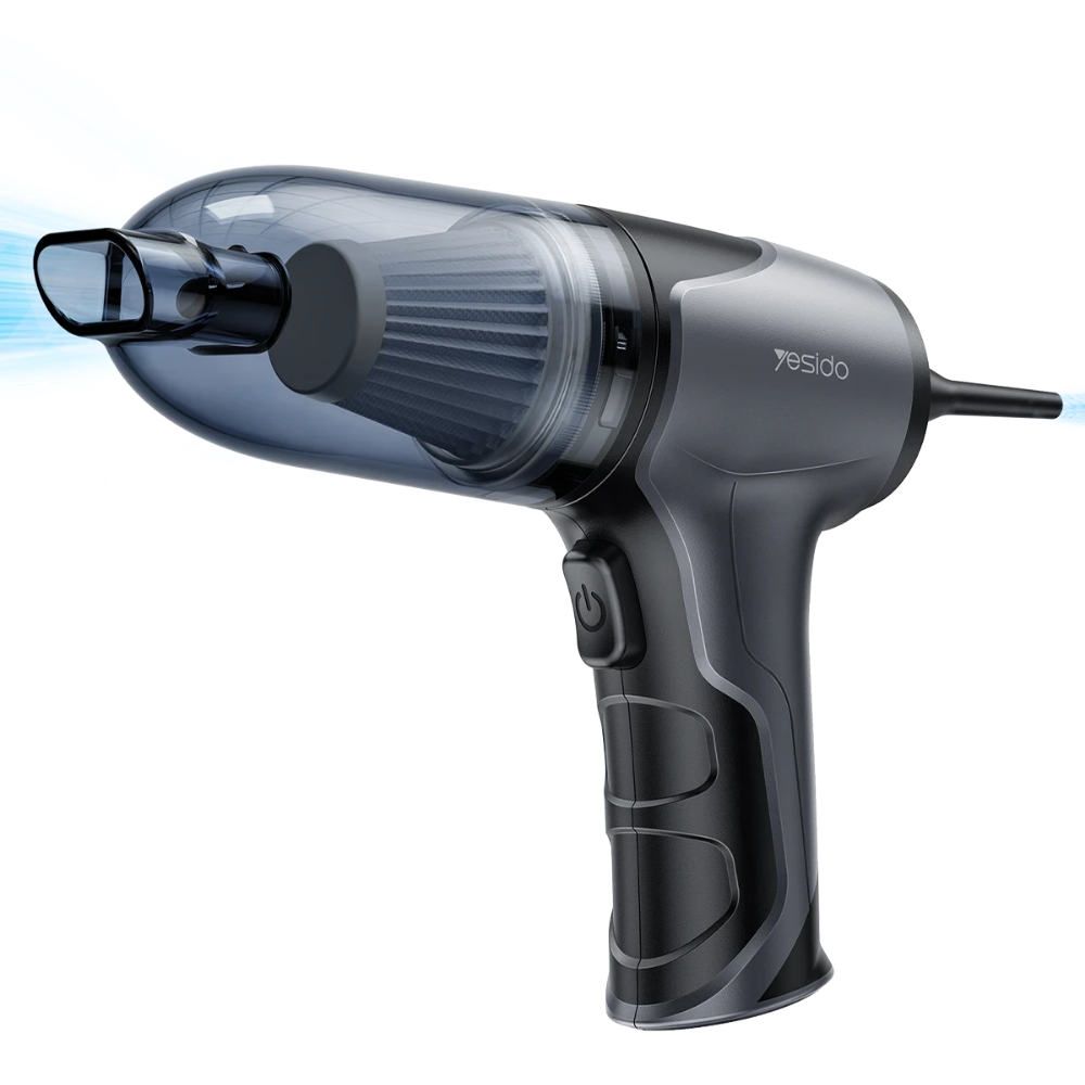 Yesido Çok Fonksiyonlu 4.000 mAh Bataryalı Kablosuz Süpürge ve Hava Kompresörü - Siyah